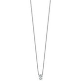 14k White Gold 3/4 carat Lab Grown Diamond VS+ F+ Oval Complete 18 inch Four Prong Pendant Necklace